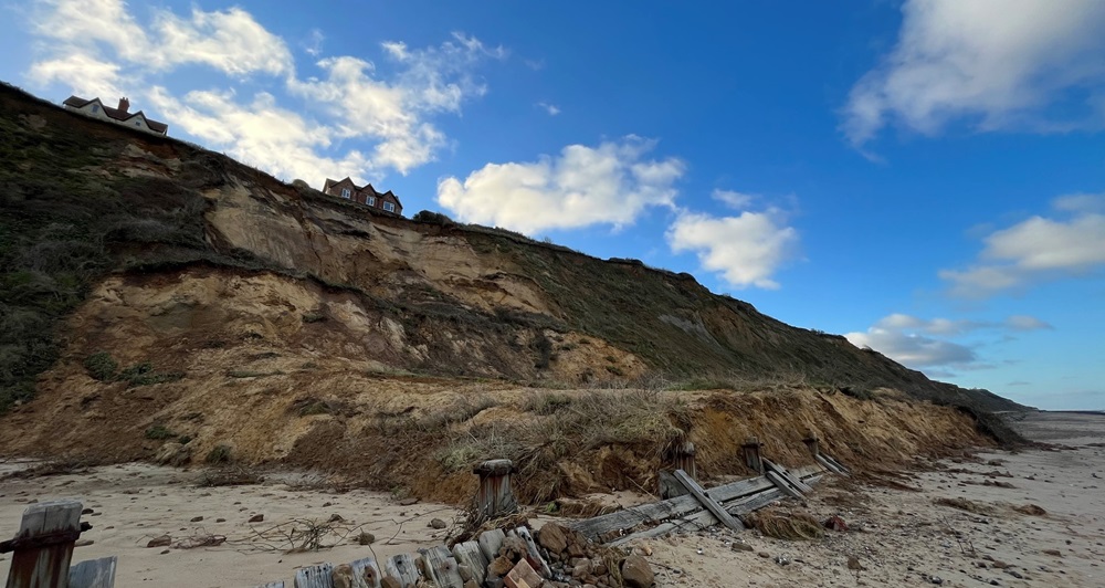 Coastal erosion at Mundesley