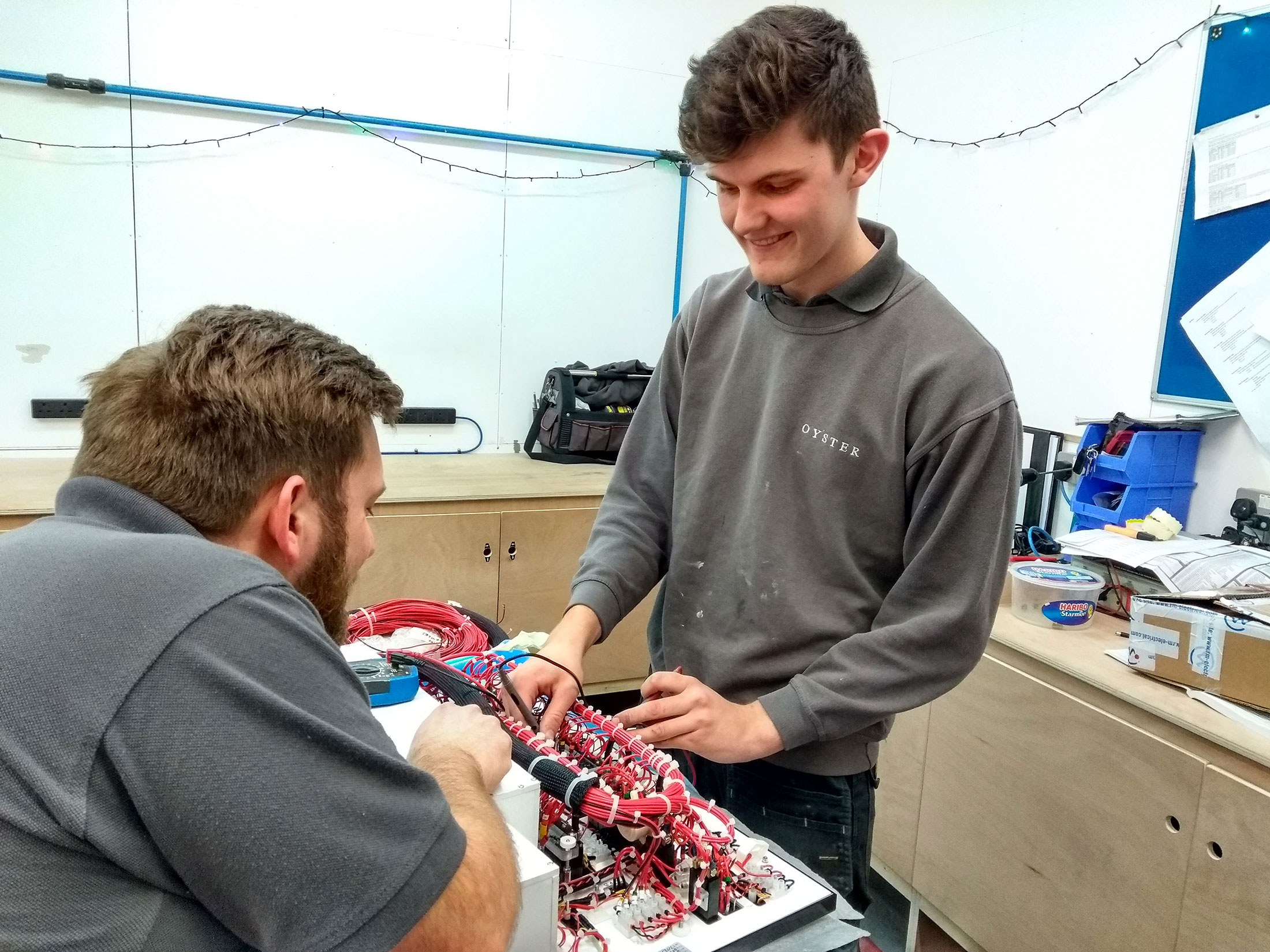 Apprentice Ryan Perberday working at Oyster Yachts