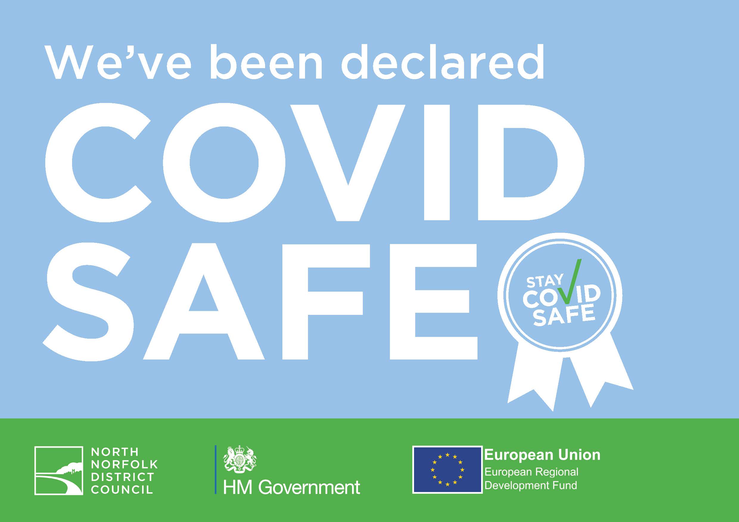We've been declared covid safe sticker