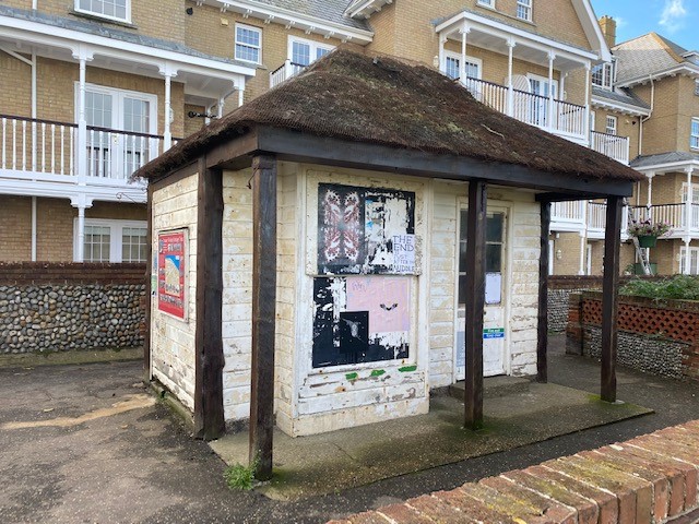 Image of the front of the Collectors Cabin in Cromer