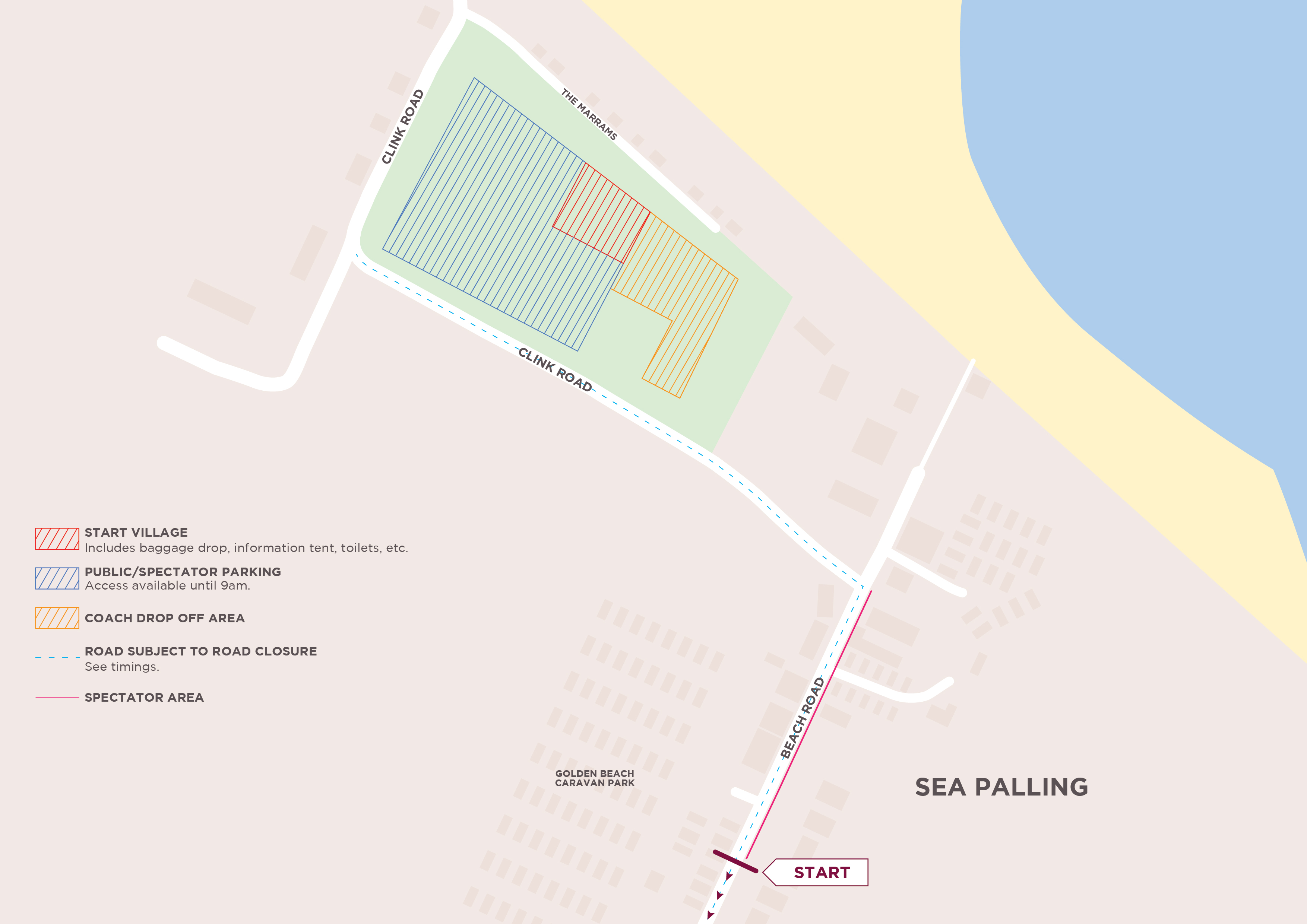 map of road closures in Mundesley