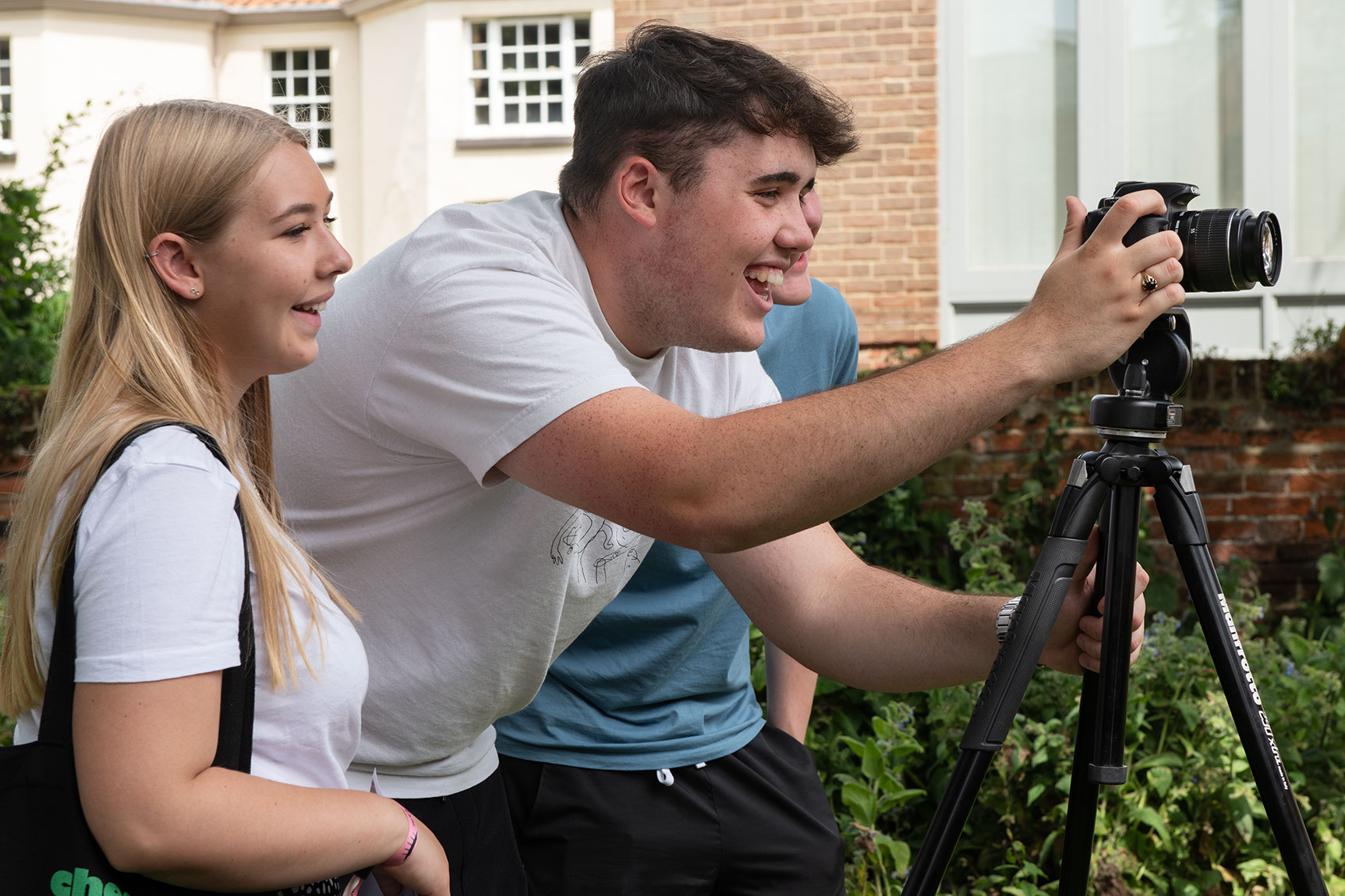 Paston Students taking photos in North Walsham