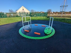 New inclusive roundabout installed in Sheringham play area
