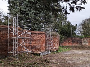 Work begins on listed wall in Fakenham