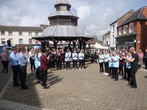 Completion of the North Walsham Market Place works celebrated at event with partners